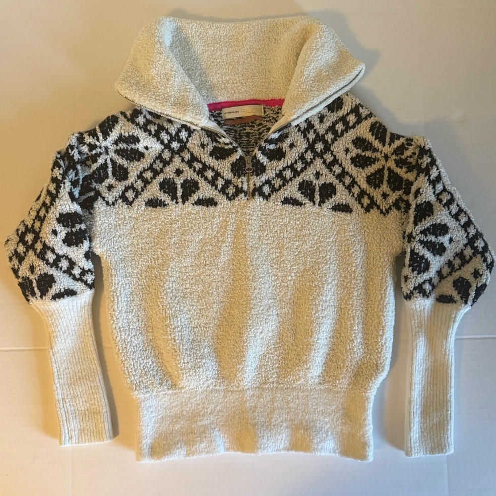 Anthropologie‎ Pilcro Quarter Zip Sweater Extra Small XS (0068) A4